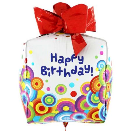 Ballon cadeau g&eacute;ant Happy Birthday