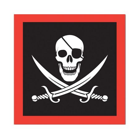 Serviettes Pirate T&ecirc;te de Mort