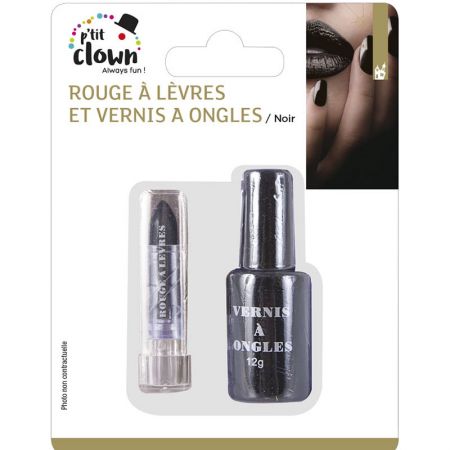 Vernis &agrave; ongles et Rouge &agrave; l&egrave;vres noirs