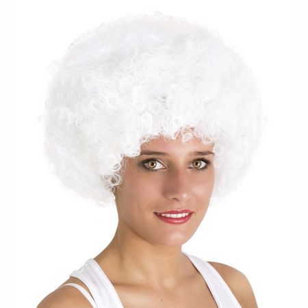 Perruque Adulte Afro Blanche