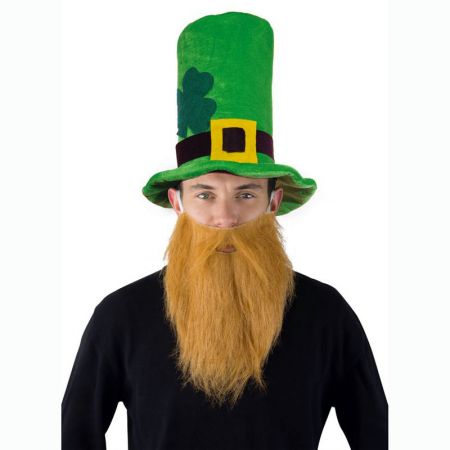 Chapeau Saint Patrick avec barbe rousse