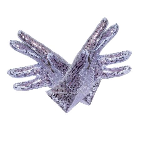 Gants &agrave; sequins argent