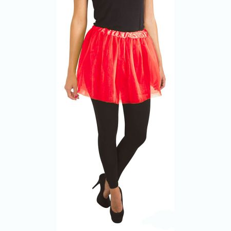 Tutu en tulle doubl&eacute; rouge