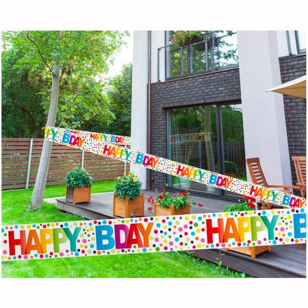 Banderole Happy Birthday confettis
