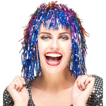 Perruque M&eacute;tallique Disco Multicolore