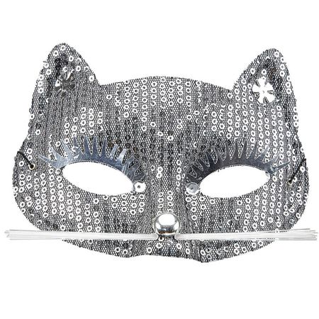 Loup chat Adulte sequins argent