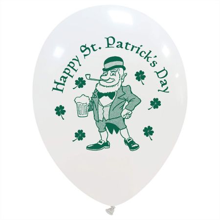 Ballon Happy St Patrick day blanc