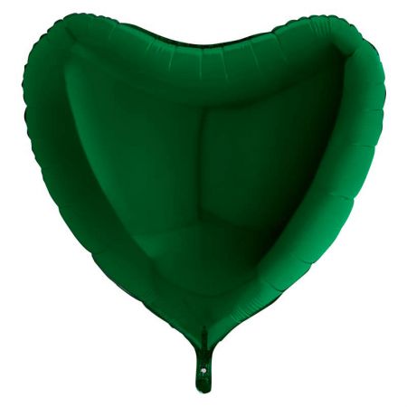 Ballon Alu Coeur Vert Fonc&eacute;