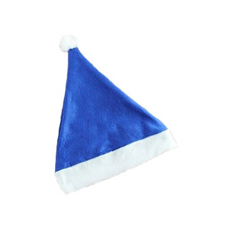 Bonnet de No&euml;l feutrine bleu adulte
