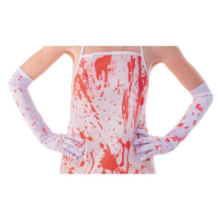 Gants blancs ensanglant&eacute;s