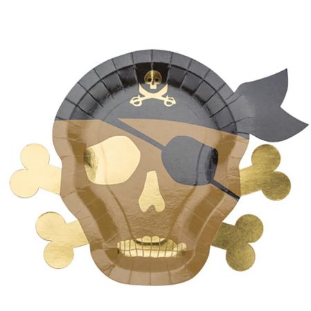 Assiette T&ecirc;te de Mort Pirate