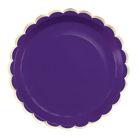 Assiette en Carton Ronde Festonnée Violette