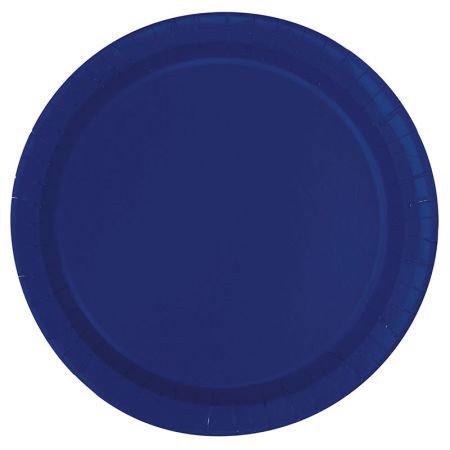 Assiette ronde en carton Bleu Marine