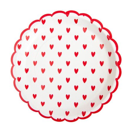 Assiette festonn&eacute;e petits coeurs