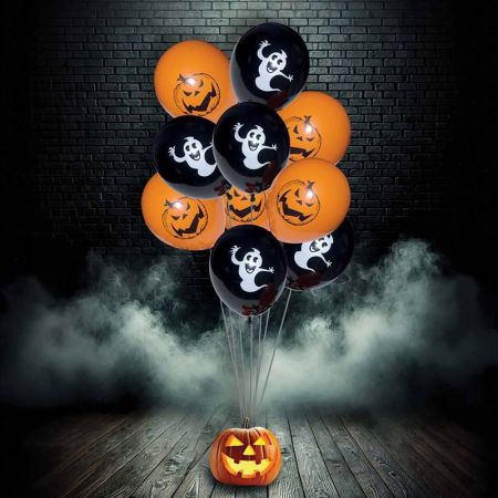 Ballon Halloween Lumineux Citrouille par 4