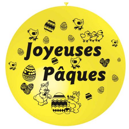 Ballon Joyeuses Pâques Géant jaune
