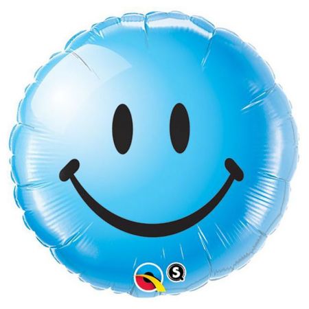 Ballon Smiley Face bleu