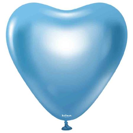 Ballon Coeur Chrome Bleu Kalisan