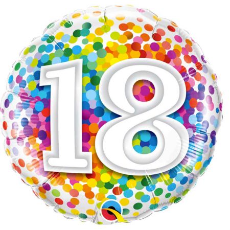 Ballon confettis chiffre 18