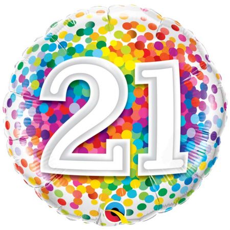 Ballon confettis chiffre 21