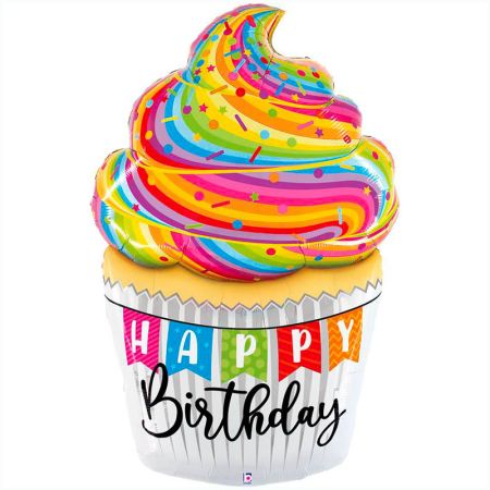Ballon Cupcake G&eacute;ant Happy Birthday