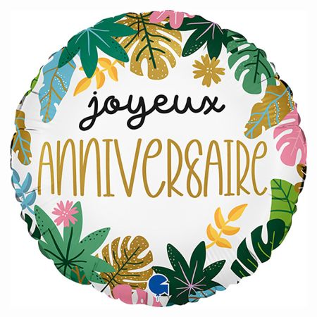 Ballon Joyeux Anniversaire Tropical