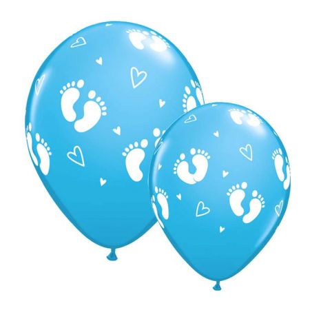 Ballon Baby Pieds Bleus Latex