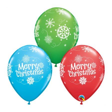 Ballon Merry Christmas Flocons