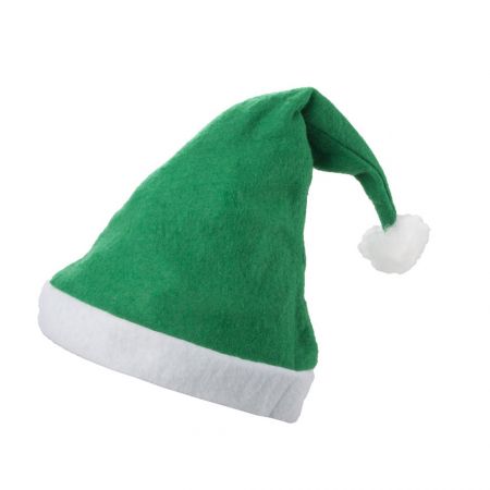 Bonnet de No&euml;l feutrine vert adulte