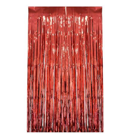 Rideau Scintillant Rouge