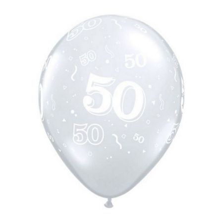 Ballon Qualatex 50 ans transparent (Diamond Clear)