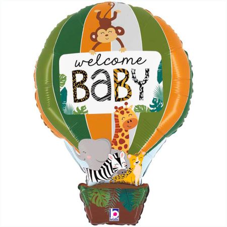 Ballon Montgolfi&egrave;re Jungle Welcome Baby