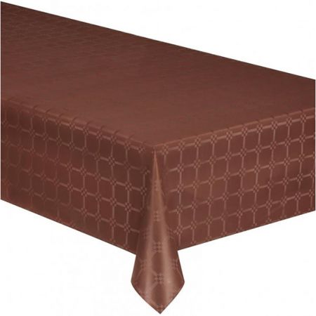 Nappe Papier Damass&eacute;e couleur Chocolat 6m x 1m20