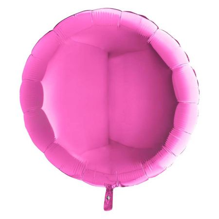 Ballon Mylar Rond Rose Fuchsia