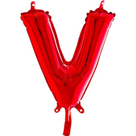 Ballon aluminium V Rouge