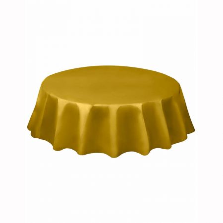 Nappe en plastique ronde dor&eacute;e