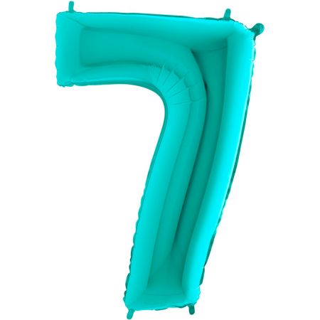 Ballon chiffre 7 Turquoise