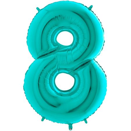 Ballon chiffre 8 Turquoise