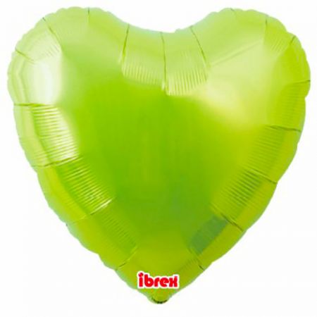 Ballon Mylar Coeur Métallic Vert Citron