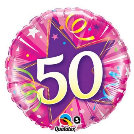 Ballon chiffre 50 anniversaire rose