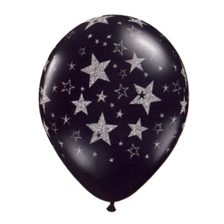 Ballon étoile pailletée noir