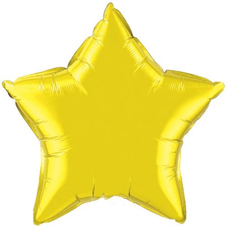 Ballon Mylar étoile jaune citron