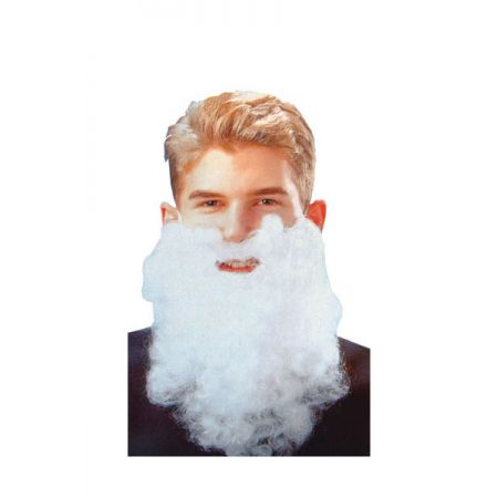 Moustache et Barbe Fris&eacute;e blanche