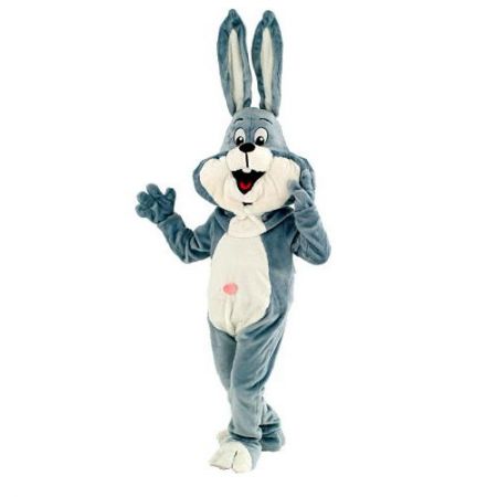 D&eacute;guisement mascotte lapin gris