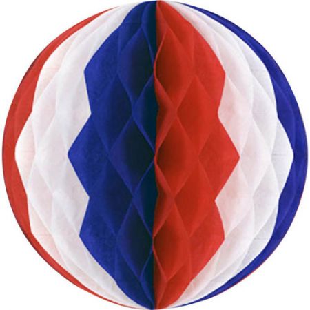 Boule alvéolée tricolore 25cm