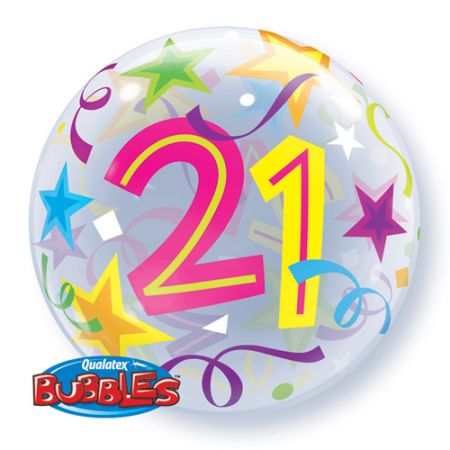 Ballon Bubble chiffre 21 anniversaire