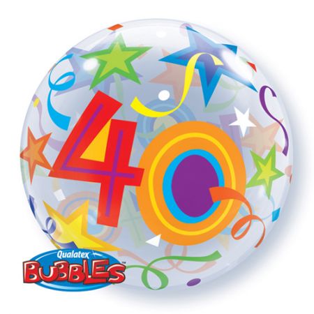 Ballon Bubble chiffre 40 anniversaire