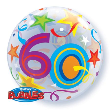Ballon Bubble chiffre 60 anniversaire
