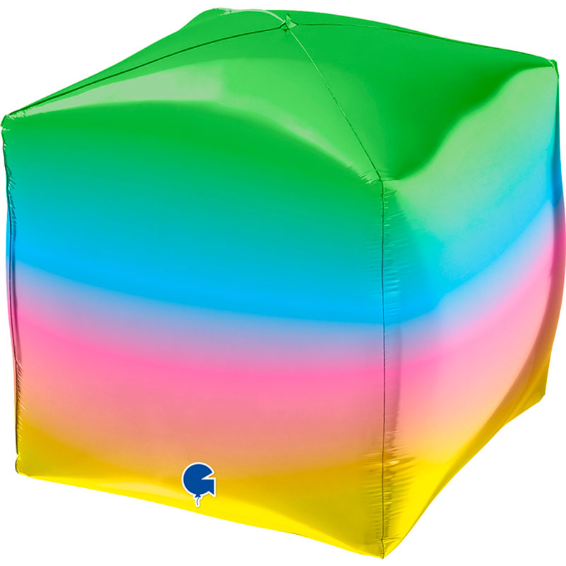 Ballon Cube 4D Arc En Ciel