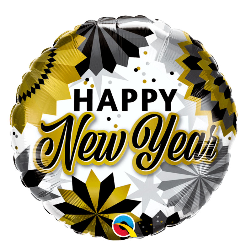Ballon Happy New Year Noir et Or